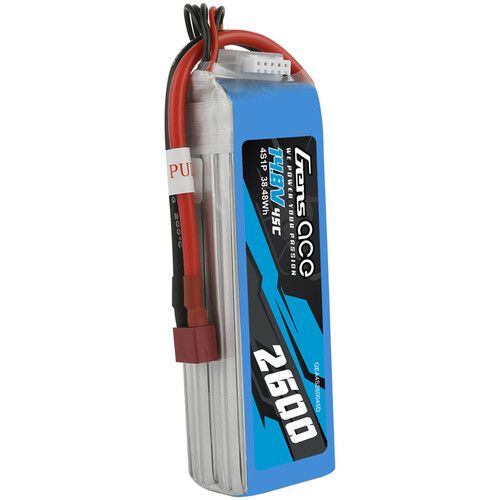  Gens Ace 2600 45C 4S 14.8V LiPo RC Soft Pack Battery with Deans