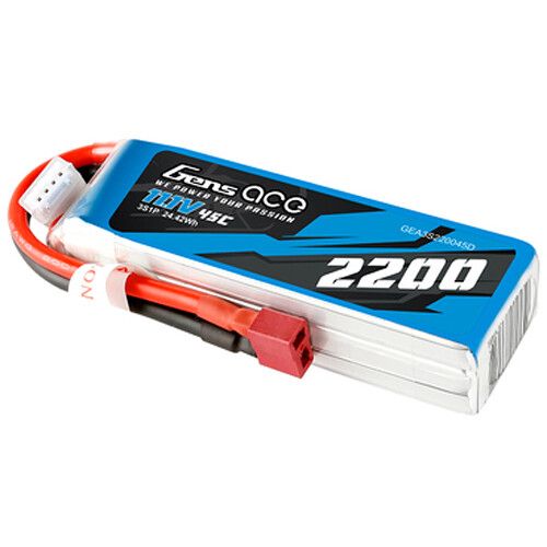  Gens Ace 2200 45C 3S 11.1V LiPo RC Soft Pack Battery with Deans