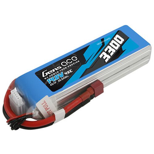  Gens Ace 3300 45C 4S 14.8V LiPo RC Soft Pack Battery with Deans