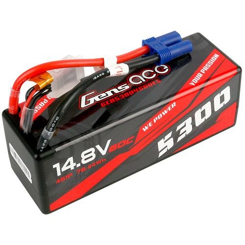  Gens Ace 5300 60C 4S 14.8V LiPo RC Hard Case Battery with EC5