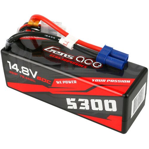  Gens Ace 5300 60C 4S 14.8V LiPo RC Hard Case Battery with EC5