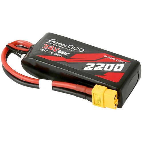  Gens Ace 2200 60C 2S 7.4V LiPo RC Soft Pack Battery with XT60