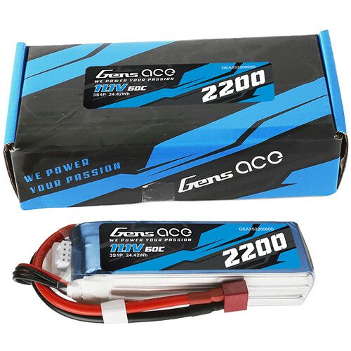  Gens Ace 2200 60C 3S 11.1V LiPo RC Soft Pack Battery with Deans