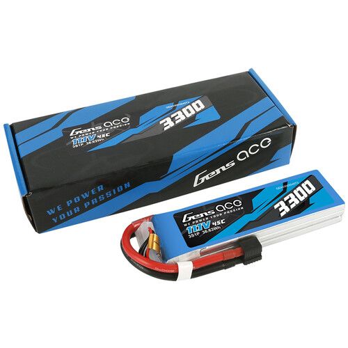  Gens Ace 3300 45C 4S 14.8V LiPo RC Soft Pack Battery with 1TO3