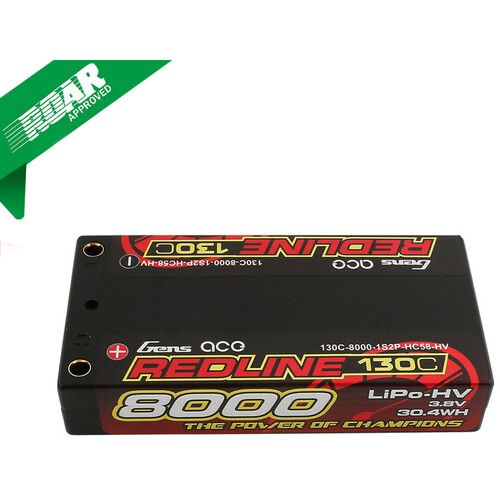  Gens Ace 8000 130C 1S 3.8V LiHV RC Hard Case Battery with 4.0mm Bullet