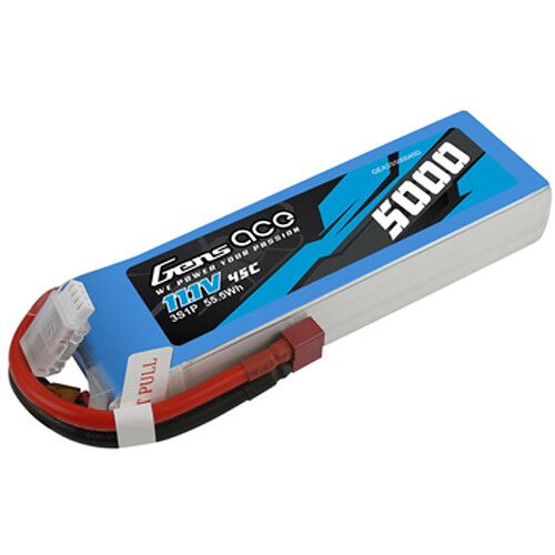  Gens Ace 5000 45C 3S 11.1V LiPo RC Soft Pack Battery with Deans