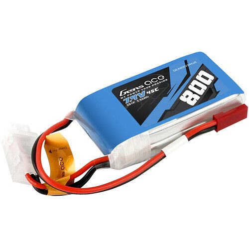  Gens Ace 2S 7.4V 45C LiPo RC Battery with JST-SYP Plug (800mAh)