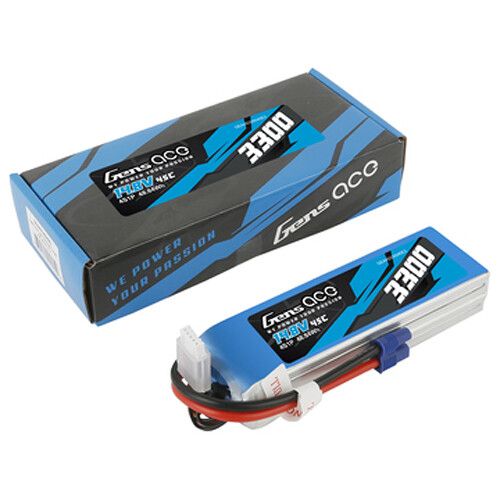  Gens Ace 3300 45C 4S 14.8V LiPo RC Soft Pack Battery with EC3