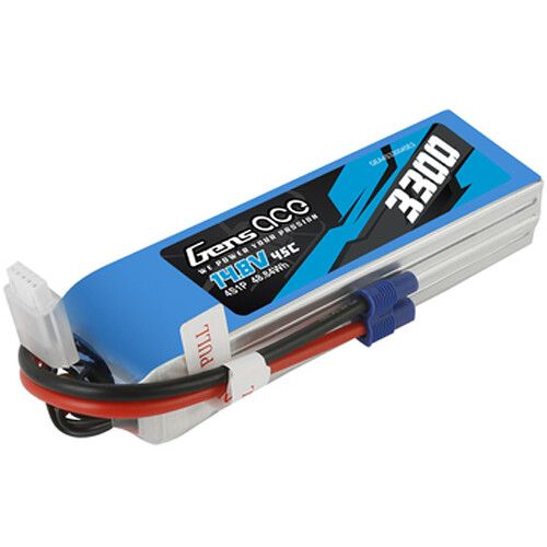  Gens Ace 3300 45C 4S 14.8V LiPo RC Soft Pack Battery with EC3