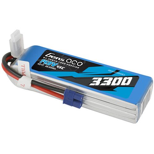  Gens Ace 3300 45C 4S 14.8V LiPo RC Soft Pack Battery with EC3