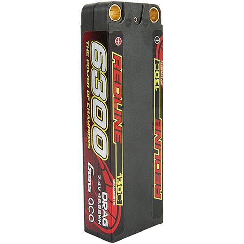  Gens Ace Redline Drag Racing Series 7.4V 130C 2S2P Hard-Case LiPo RC Battery (6300mAh)