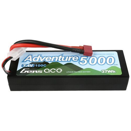  Gens Ace 5000 100C 2S 7.4V LiPo RC Hard Case Battery with Deans