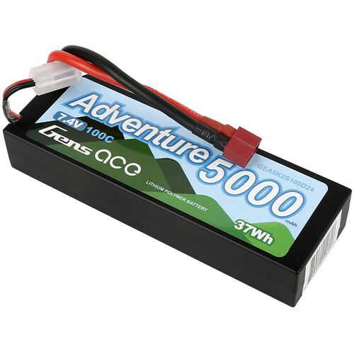  Gens Ace 5000 100C 2S 7.4V LiPo RC Hard Case Battery with Deans