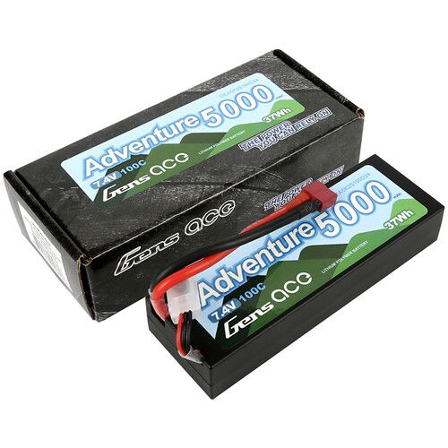  Gens Ace 5000 100C 2S 7.4V LiPo RC Hard Case Battery with Deans