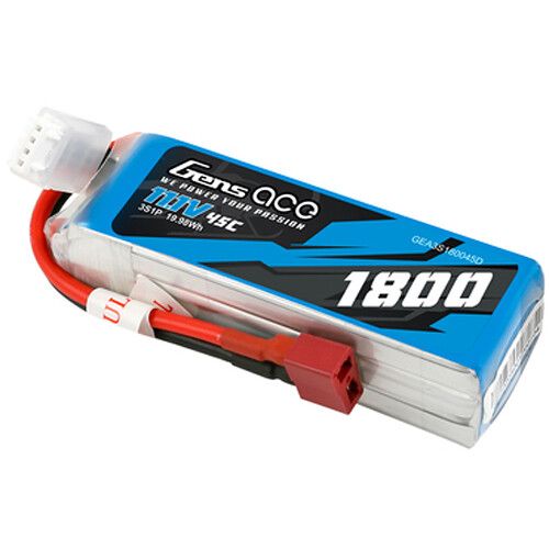  Gens Ace 1800 45C 3S 11.1V LiPo RC Soft Pack Battery with Deans