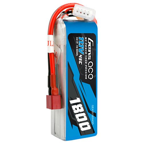  Gens Ace 1800 45C 3S 11.1V LiPo RC Soft Pack Battery with Deans