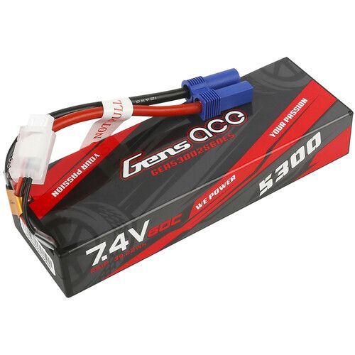  Gens Ace 5300 60C 2S 7.4V LiPo RC Hard Case Battery with EC5