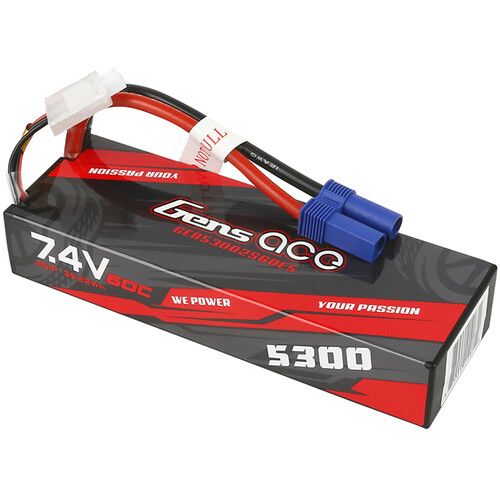  Gens Ace 5300 60C 2S 7.4V LiPo RC Hard Case Battery with EC5