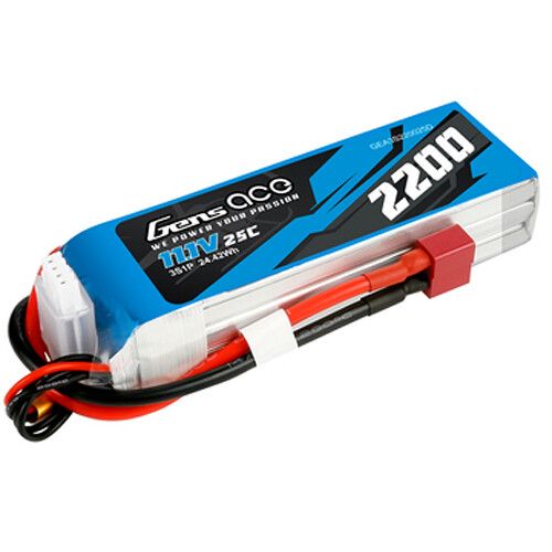 Gens Ace 2200 25C 3S 11.1V LiPo RC Soft Pack Battery with Deans
