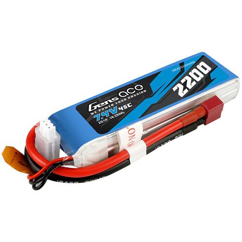  Gens Ace 2200 45C 2S 7.4V LiPo RC Soft Pack Battery with Deans