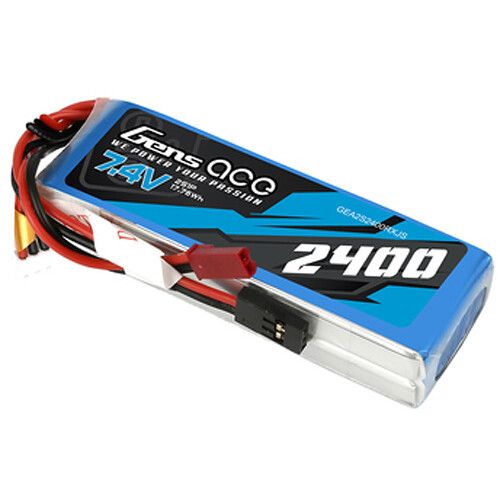  Gens Ace 2400 RX 2S 7.4V LiPo RC Soft Pack Battery with JST