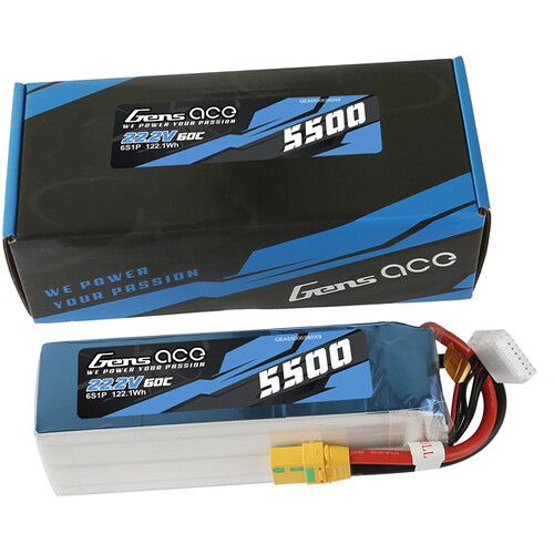  Gens Ace 5500 60C 6S 22.2V LiPo RC Soft Pack Battery with XT90-S