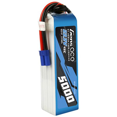  Gens Ace 5000 45C 6S 22.2V LiPo RC Soft Pack Battery with EC5