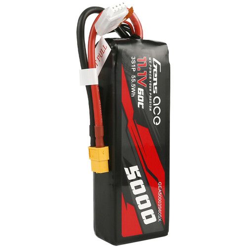  Gens Ace 5000 60C 3S 11.1V LiPo RC Soft Pack Battery with XT60