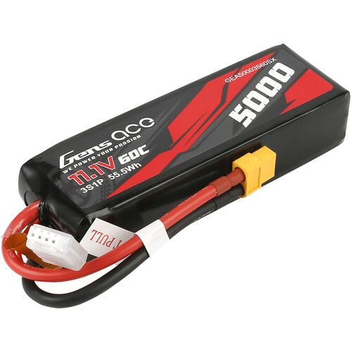  Gens Ace 5000 60C 3S 11.1V LiPo RC Soft Pack Battery with XT60
