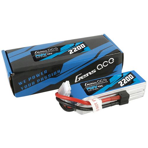  Gens Ace 2200 45C 4S 14.8V LiPo RC Soft Pack Battery with 1TO3