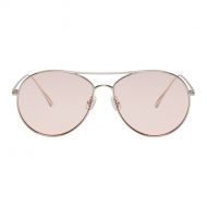 Gentle Monster Silver & Pink Ranny Ring Aviator Sunglasses