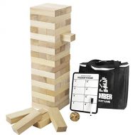 [아마존베스트]Giant Timber Tower with Dice & Game Board, 56 Pcs Gentle Monster Large Size Wooden Stacking Game, Classic Outdoor Games for Adult Kids Family, Jumbo Blocks (Jumbo 56pc)
