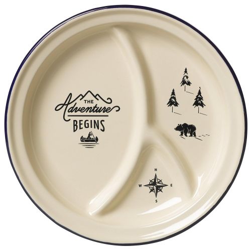  Gentlemens Hardware Adventure Enamel Camping Divided Plate, Cream