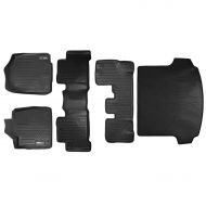 Genuine MAXLINER Floor Mats (3 Rows) and Cargo Liner Behind 2nd Row Set Black for 2007-2013 Acura MDX