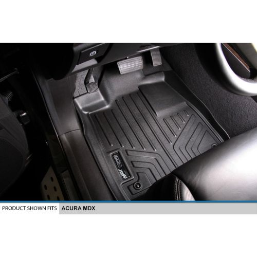  Genuine MAXLINER Floor Mats (3 Rows) and Cargo Liner Behind 2nd Row Set Black for 2007-2013 Acura MDX