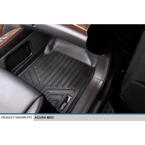  Genuine MAXLINER Floor Mats (3 Rows) and Cargo Liner Behind 2nd Row Set Black for 2007-2013 Acura MDX