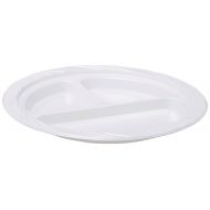 Genuine Joe GJO10425 Plastic Reusable/Disposable Divided Plate, 9 Diameter, White (Pack of 125)