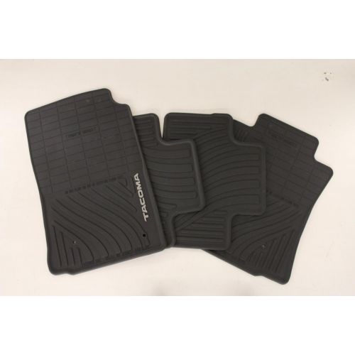  Genuine Toyota Accessories PT908-35002-02 Front and Rear All-Weather Floor Mat - (Black), Set of 4