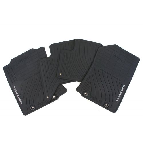  Genuine Toyota Accessories PT908-35122-20 Front and Rear All-Weather Floor Mat (Black), Set of 4