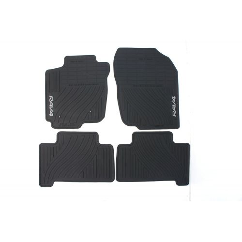  Genuine Toyota Accessories PT908-42110-20 Front and Rear All-Weather Floor Mat (Black), Set of 4