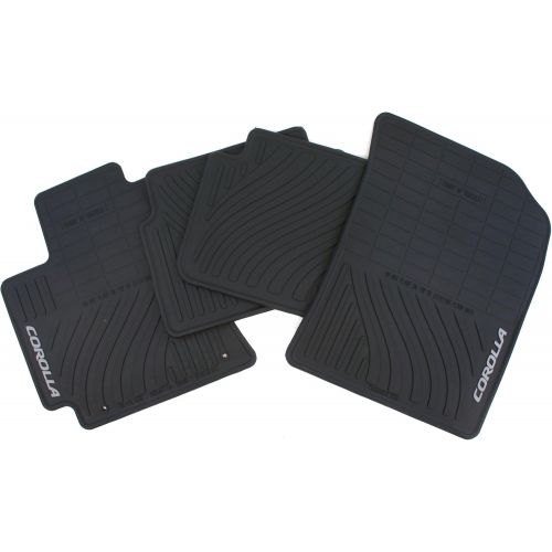  Genuine Toyota Accessories PT908-02110-20 Front and Rear All-Weather Floor Mat - (Black), Set of 4