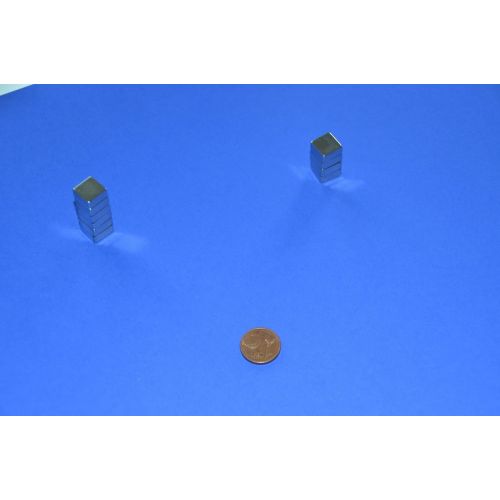  Geo-versand 10 x Neodymmagnet Magnet, Quader, 10x10x5 10mm x 10mm x 5mm N45 Super stark Geocaching Blockmagnet