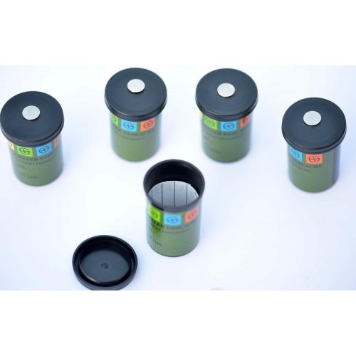  Geo-versand geo-versand 5 x magnetische Filmdose incl. wasserfestem Logstreifen und Aufkleber - Geocaching Versteck - Neodym