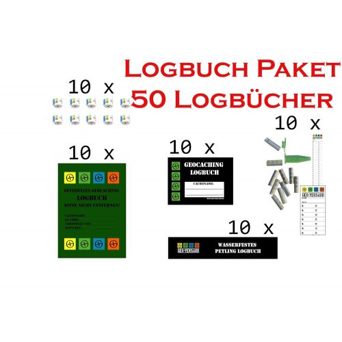  Geo-versand 50 Logbuecher Paket Geocaching Logbuch, Logstreifen, Dosenlogbuch, Nano Logstreifen, Filmdosen Logbuch, Geo-Versand, Versteck