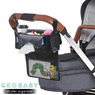 GeoBaby Modern and Universal Extra Storage Stroller Organizer With Cup Holders, Diaper...