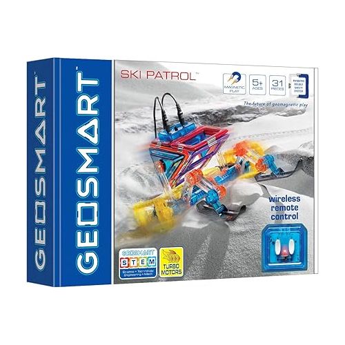  GeoSmart Ski Patrol - Build Remote-Controlled GeoMagnetic Vehicles That Perform on Multiple Surfaces with This STEM Focused Magnetic Construction Set Featuring Rechargeable Turbo Motors