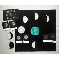 GeodesseeToys Moon Phases Playmat | 3 part cards | Toddler busy board | Waldorf toys