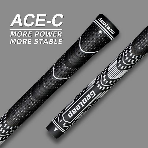  Geoleap ACE-C Golf Grips Set of 13- Cord Rubber, Hybrid Golf Club Grips, Standard/Mdisize, 10 Colors Optional.