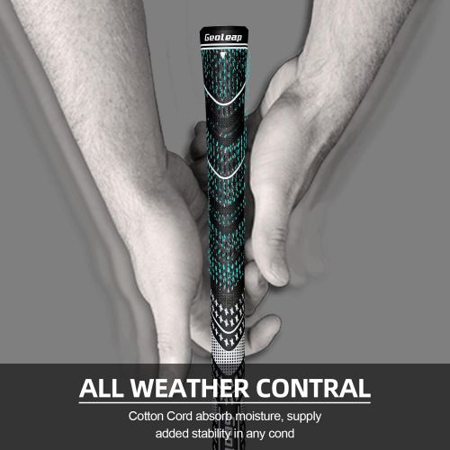  Geoleap ACE-C Golf Grips Set of 13- Cord Rubber, Hybrid Golf Club Grips, Standard/Mdisize, 10 Colors Optional.