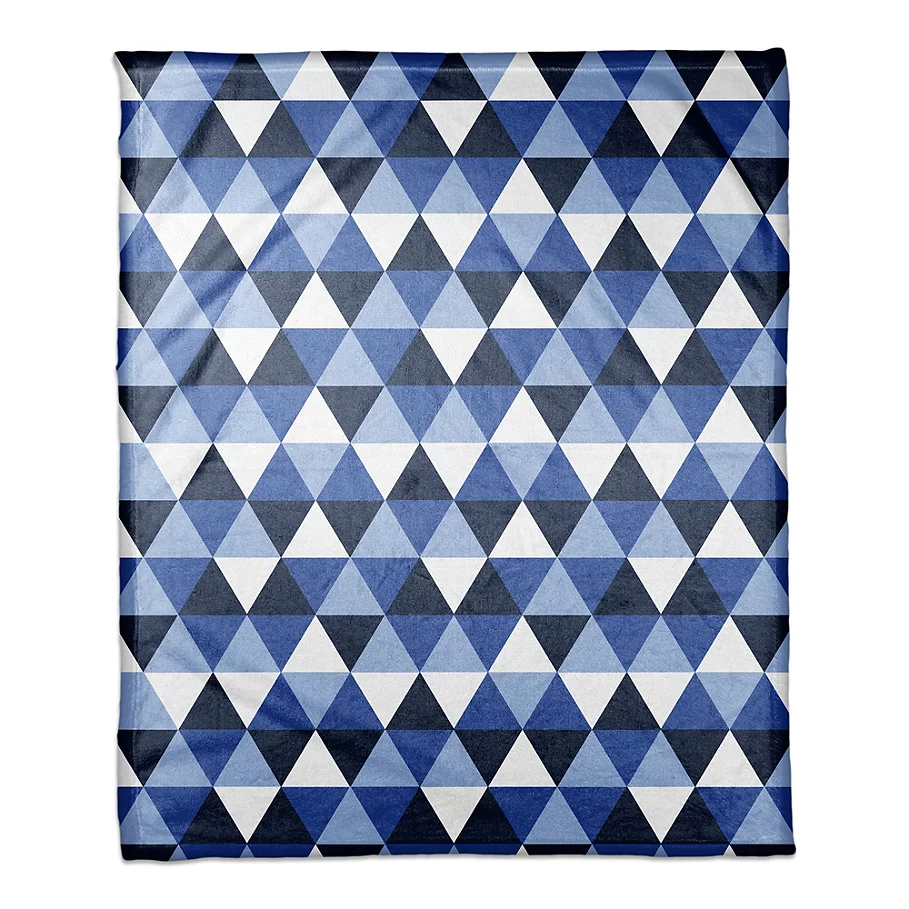 Geometric Throw Blanket in Blue